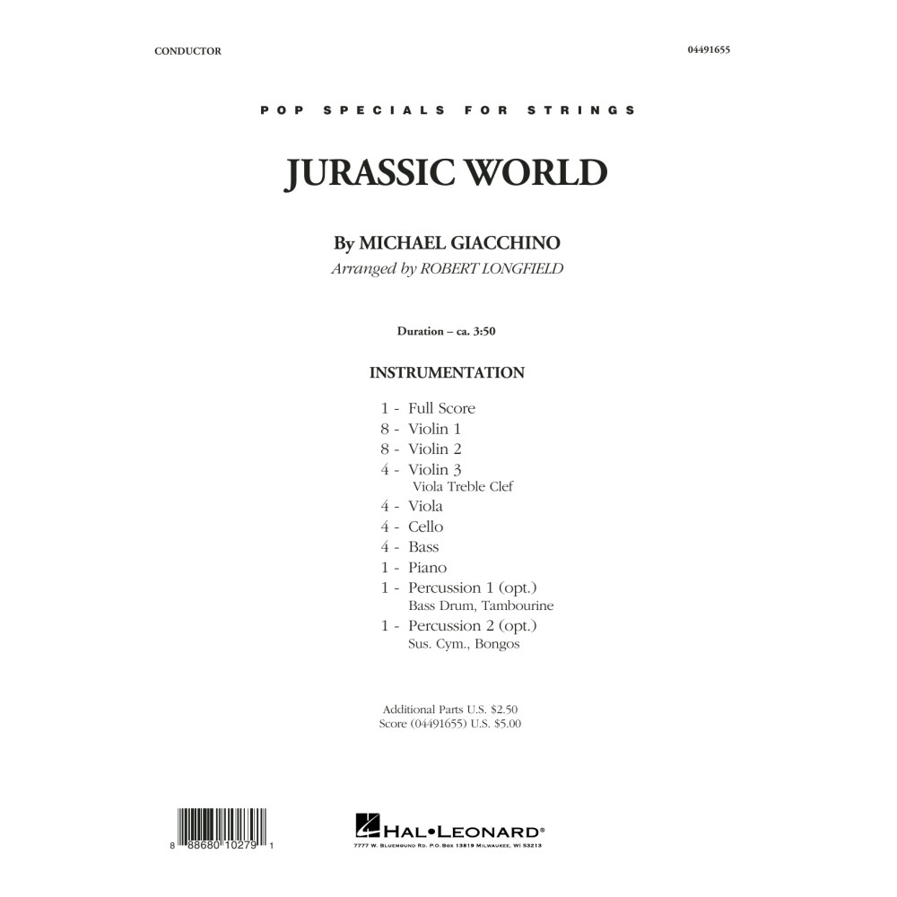 Jurassic World - Conductor Score (Full Score)